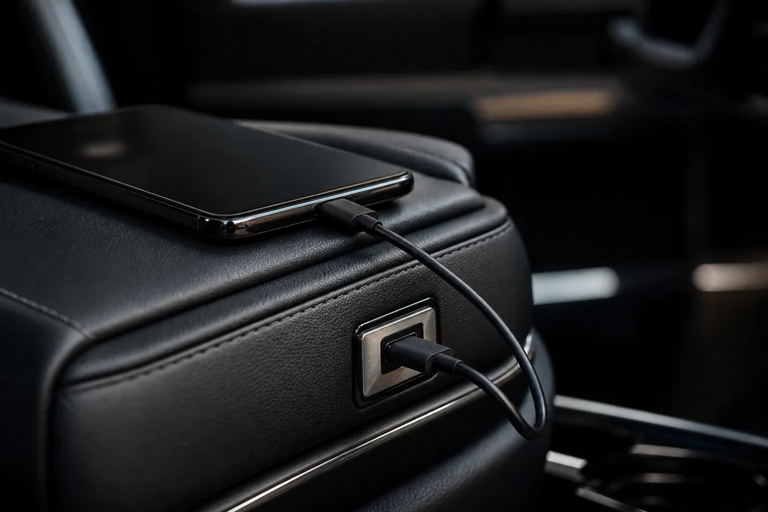 USB charging at every seat, Houston Van Service
